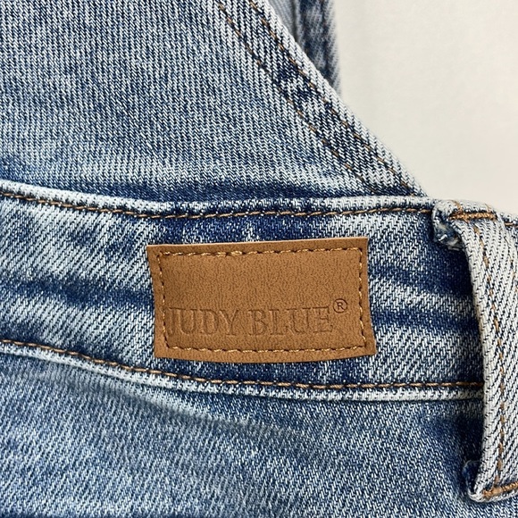 Judy Blue Distressed Hem Denim Overall Shorts JB150077 Small - Picture 7 of 12